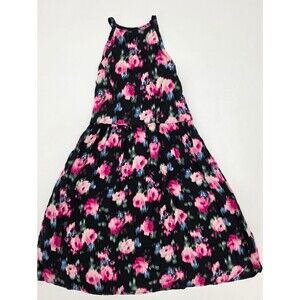 Abercrombie kids Black Halter Dress with Pink Floral Print Size 5/6